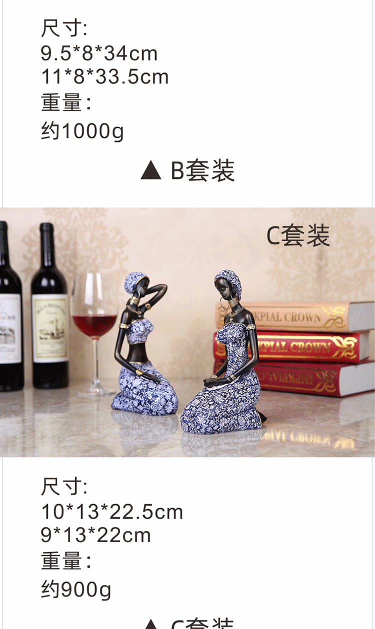 Domestic Ornaments Resin African Doll Character Living Room Bookcase Wine Cabinet Decorations Modern Creative Craft Gift Domestic Ornaments Resin African Doll Character Living Room Bookcase Wine Cabinet Decorations Modern Creative Craft Gift