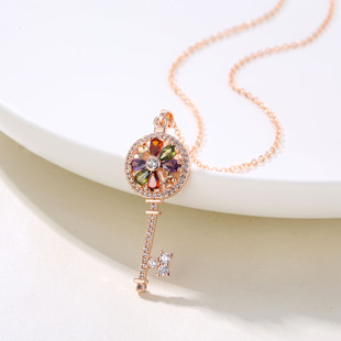 European and American Jewelry Set Stylish Water Drop Crystal African Jewelry Bridal Necklace Set Colorful Zircon Three-Piece Set
