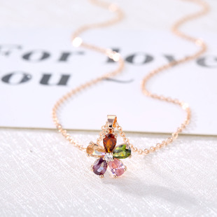 European and American Jewelry Set Stylish Water Drop Crystal African Jewelry Bridal Necklace Set Colorful Zircon Three-Piece Set