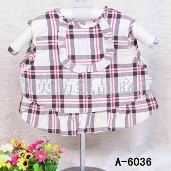 Lattice apron Baby Bib rice cotton children's clothing pocket slobber