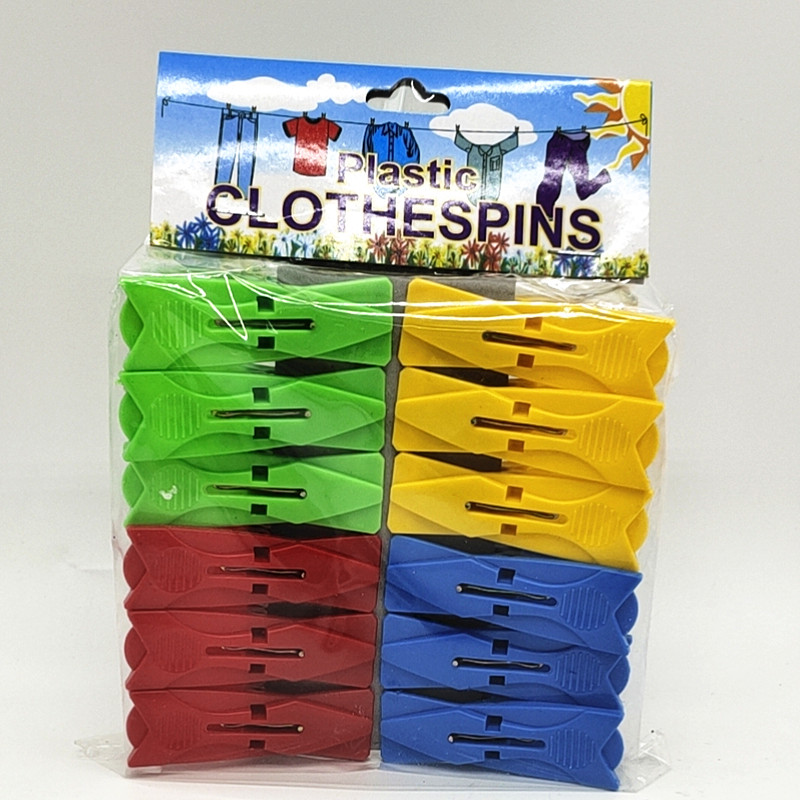 Sunshine Department Store 12 PCs Color Clothespin Windproof Plastic Clip Household Big Quilt Clip Multi-Functional Clothes Pin