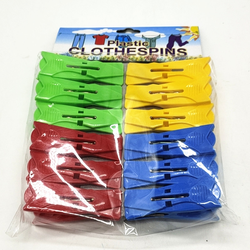 Sunshine Department Store 12 PCs Color Clothespin Windproof Plastic Clip Household Big Quilt Clip Multi-Functional Clothes Pin