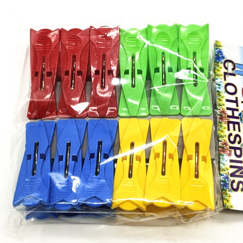 Sunshine Department Store 12 PCs Color Clothespin Windproof Plastic Clip Household Big Quilt Clip Multi-Functional Clothes Pin