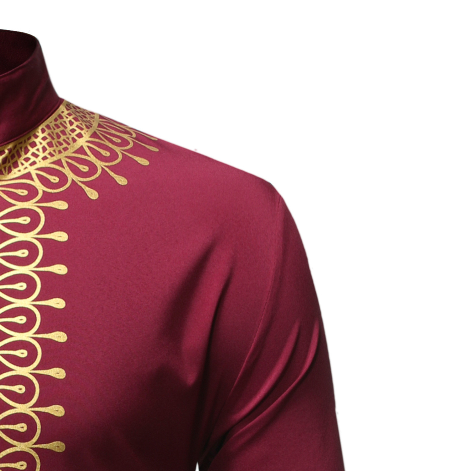Foreign Trade Men's New Shirt African European Size Men's Chief Gilding Pattern Irregular Lining ZT-FZ46