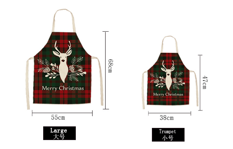 Cartoon Christmas Apron Home Cleaning Dustproof Special Sleeveless Apron Antifouling Halter Apron in Stock Wholesale