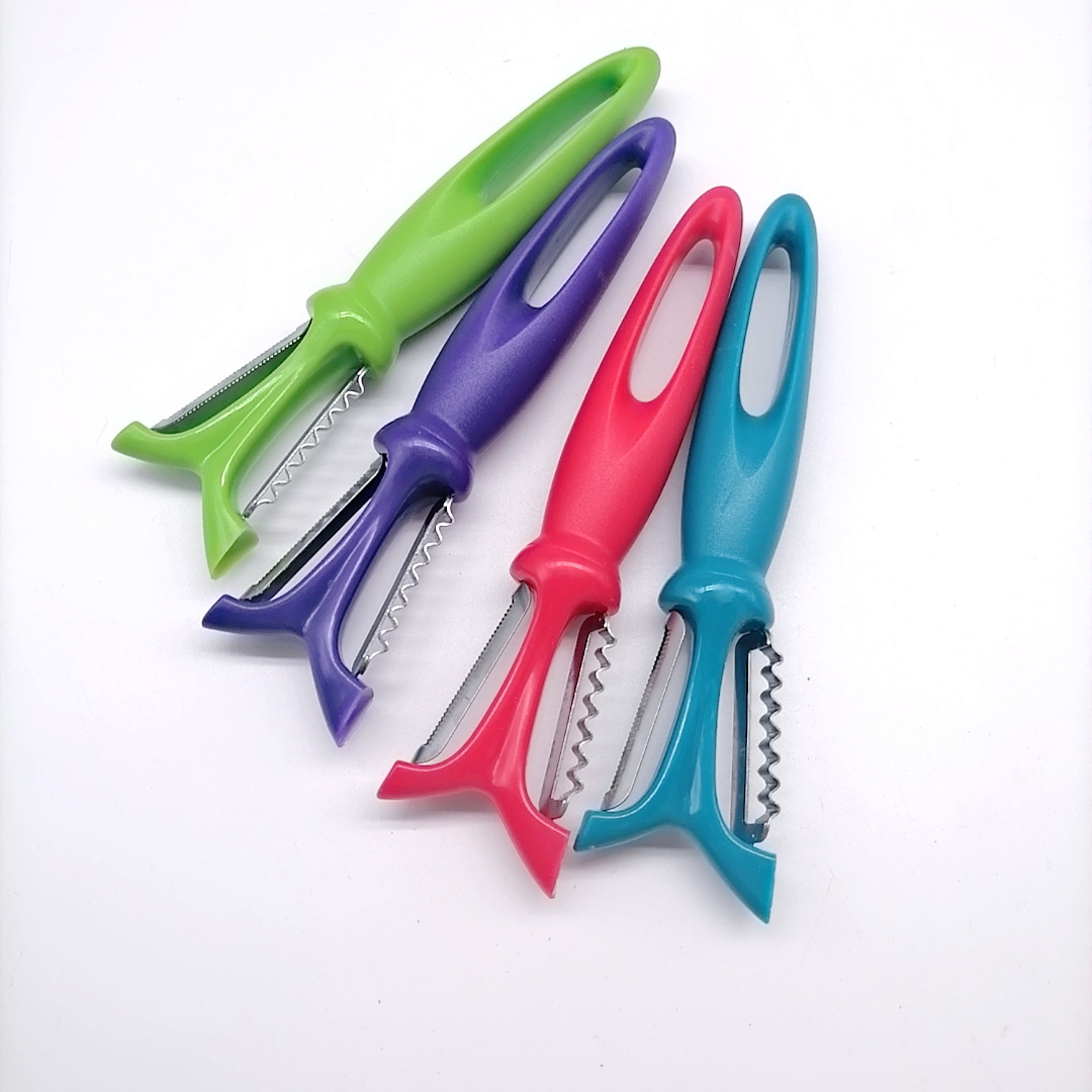 Creative Stainless Steel Multifunctional Paring Knife Candy Color Paring Knife Device Shredding Machine Potato Vegetable and Fruit Peeler