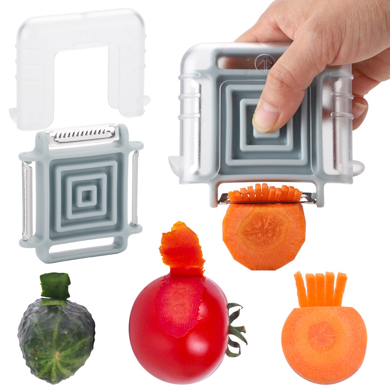 Direct Selling Rotary Multifunctional Stainless Steel Paring Knife Creative Peeler Multi-Functional Three-in-One Peeler Grater