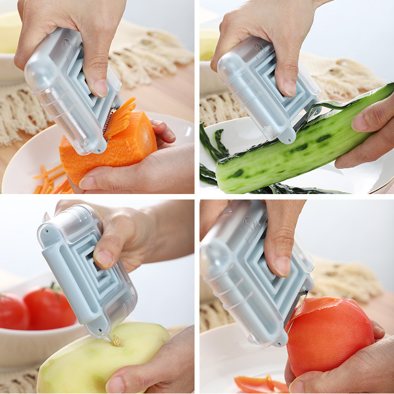Direct Selling Rotary Multifunctional Stainless Steel Paring Knife Creative Peeler Multi-Functional Three-in-One Peeler Grater
