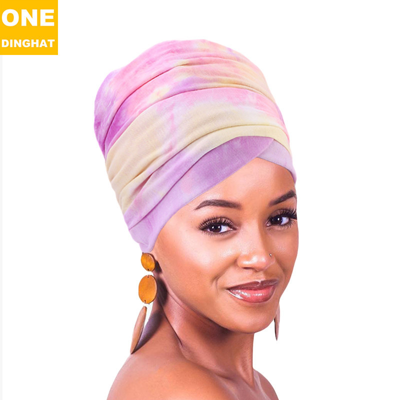 New Elastic Cotton Scarf Long Tail Cap Wrap Head Cap Tam-O&#039;-Shanter African Wrap Head Scarf Hat