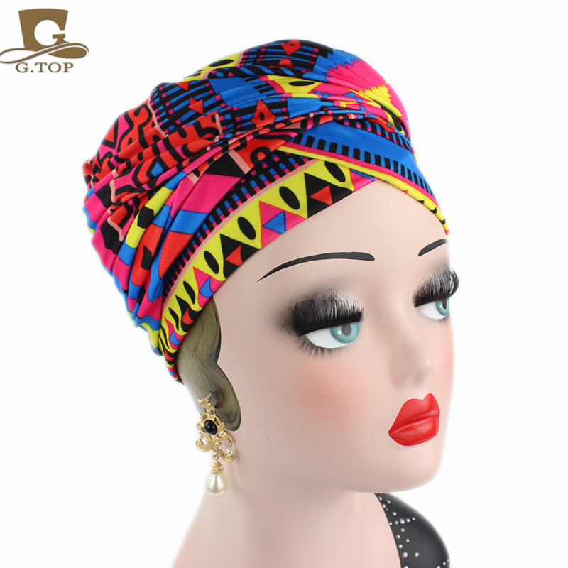 New Elastic Cotton Scarf Long Tail Cap Wrap Head Cap Tam-O'-Shanter African Wrap Head Scarf Hat