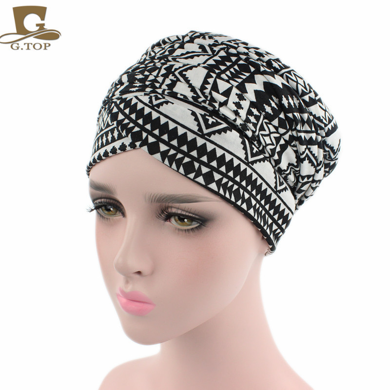 New Elastic Cotton Scarf Long Tail Cap Wrap Head Cap Tam-O'-Shanter African Wrap Head Scarf Hat