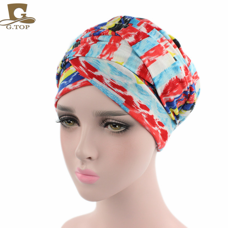 New Elastic Cotton Scarf Long Tail Cap Wrap Head Cap Tam-O'-Shanter African Wrap Head Scarf Hat