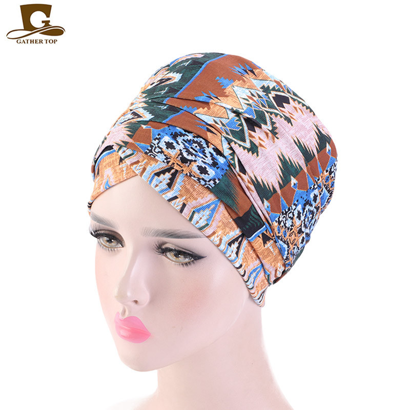 New Elastic Cotton Scarf Long Tail Cap Wrap Head Cap Tam-O'-Shanter African Wrap Head Scarf Hat