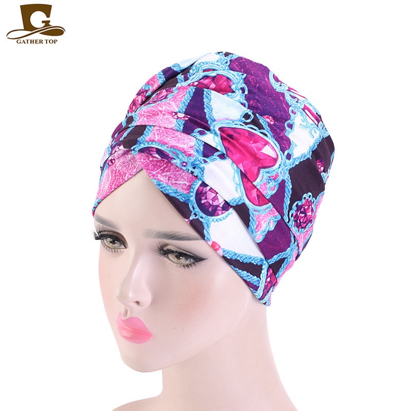 New Elastic Cotton Scarf Long Tail Cap Wrap Head Cap Tam-O'-Shanter African Wrap Head Scarf Hat