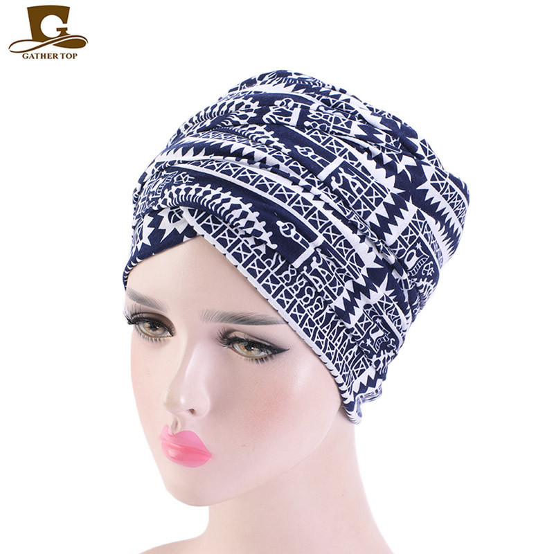 New Elastic Cotton Scarf Long Tail Cap Wrap Head Cap Tam-O'-Shanter African Wrap Head Scarf Hat
