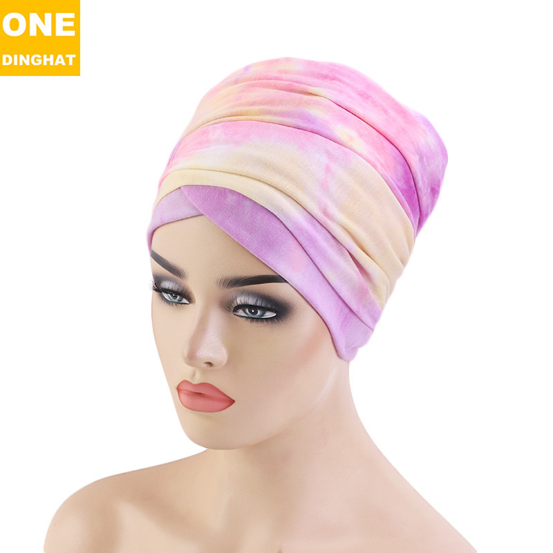 New Elastic Cotton Scarf Long Tail Cap Wrap Head Cap Tam-O'-Shanter African Wrap Head Scarf Hat