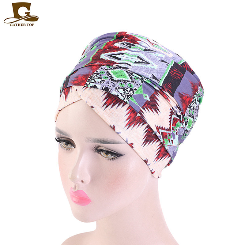 New Elastic Cotton Scarf Long Tail Cap Wrap Head Cap Tam-O'-Shanter African Wrap Head Scarf Hat