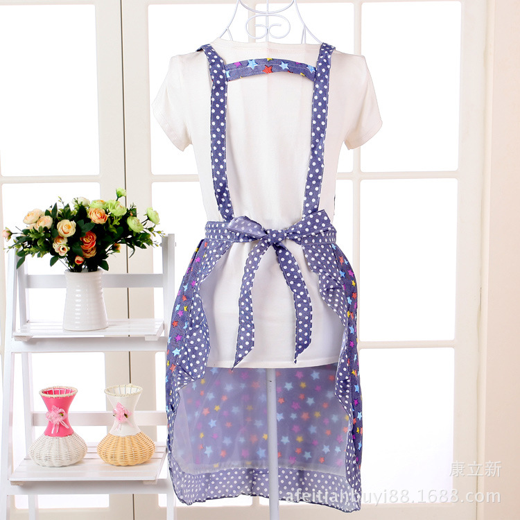 Apron Factory Direct Sales Brushed Korean Lace Edge Pastoral Korean Strap Lining Kitchen Princess Apron Wholesale