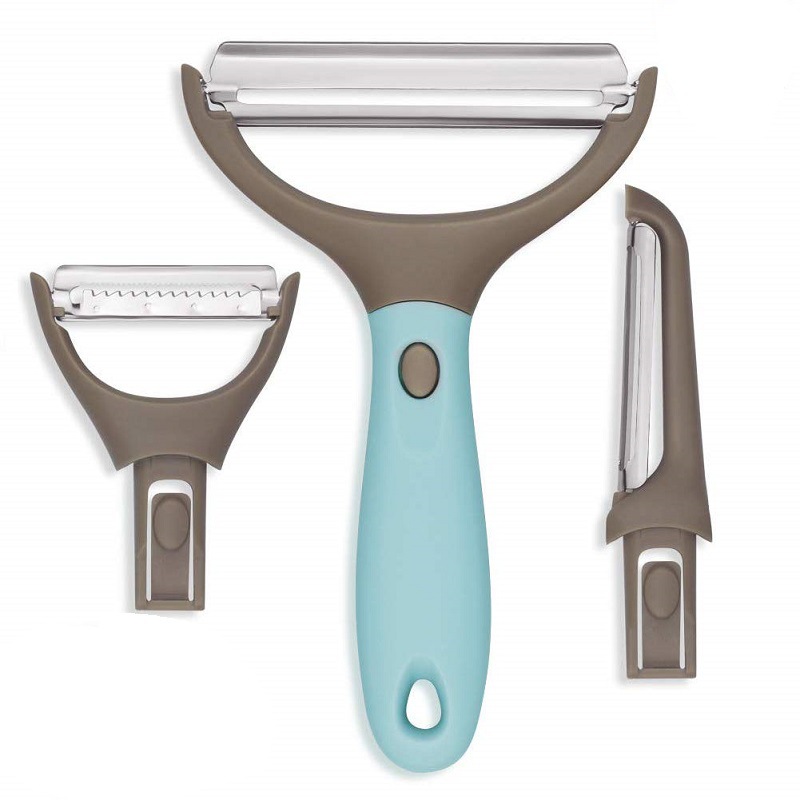 Hot Sale Direct Sale Kitchen Gadgets Three-Piece Planer Set Multifunction Paring Knife Three-in-One Peeler