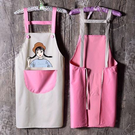 Waterproof Braid Sleeveless Apron Couple Dustproof Oil-Proof Anti-Fouling Kitchen Household Cleaning Work Clothes Solid Color