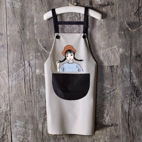 Waterproof Braid Sleeveless Apron Couple Dustproof Oil-Proof Anti-Fouling Kitchen Household Cleaning Work Clothes Solid Color