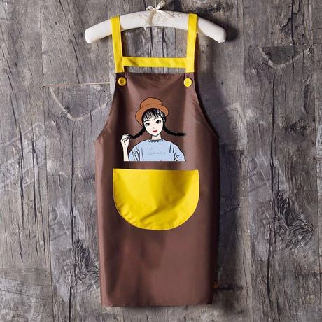 Waterproof Braid Sleeveless Apron Couple Dustproof Oil-Proof Anti-Fouling Kitchen Household Cleaning Work Clothes Solid Color
