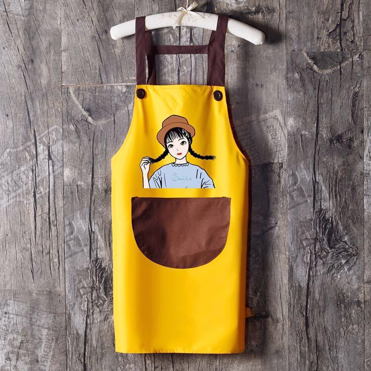 Waterproof Braid Sleeveless Apron Couple Dustproof Oil-Proof Anti-Fouling Kitchen Household Cleaning Work Clothes Solid Color