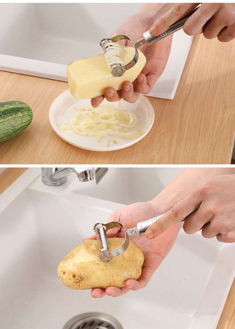Multifunctional Stainless Steel Smiley Face Fruit Peeling Knife Apple Peeler Potato Paring Knife