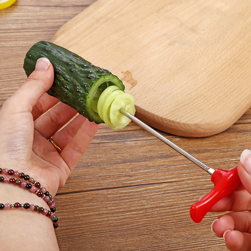 Stainless steel coil creative cucumber rotating knife fruit and vegetable twist knife paring knife