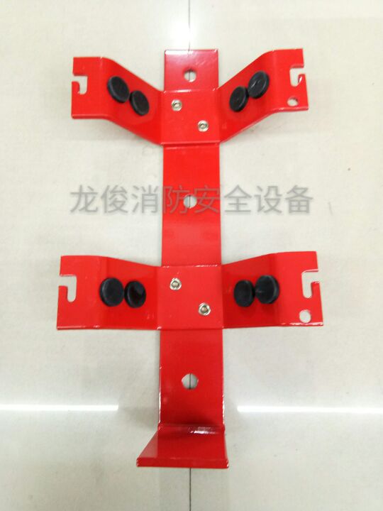 A fire extinguisher holder, a fixed hanger, a fire extinguisher.
