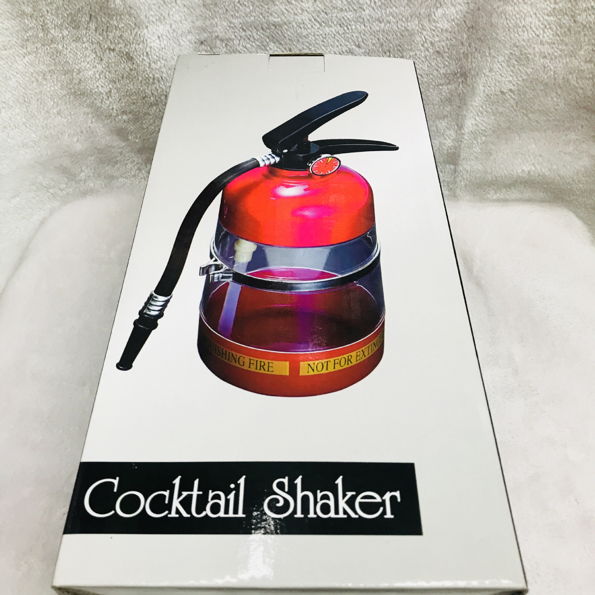The invention is a creative beer dispenser hand pressure mini fire Extinguisher shaker.