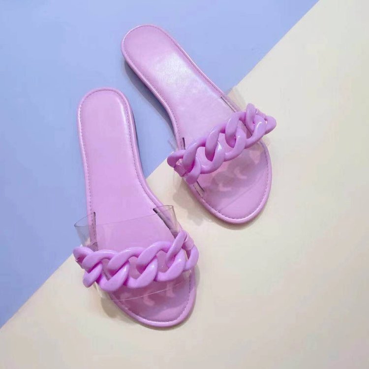 African Candy-Colored Chain Slippers for Women 2021 New African Women Sandals Slipper