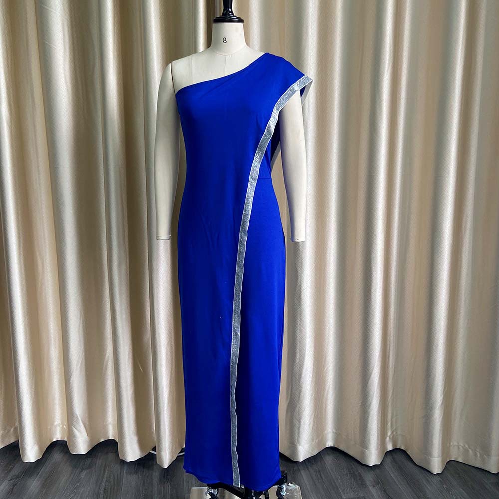 2020 Cross-Border New Arrival EBay European and American Independent Station Bright Edge Fashion Jumpsuit One Shoulder African Large Size Women's Trousers