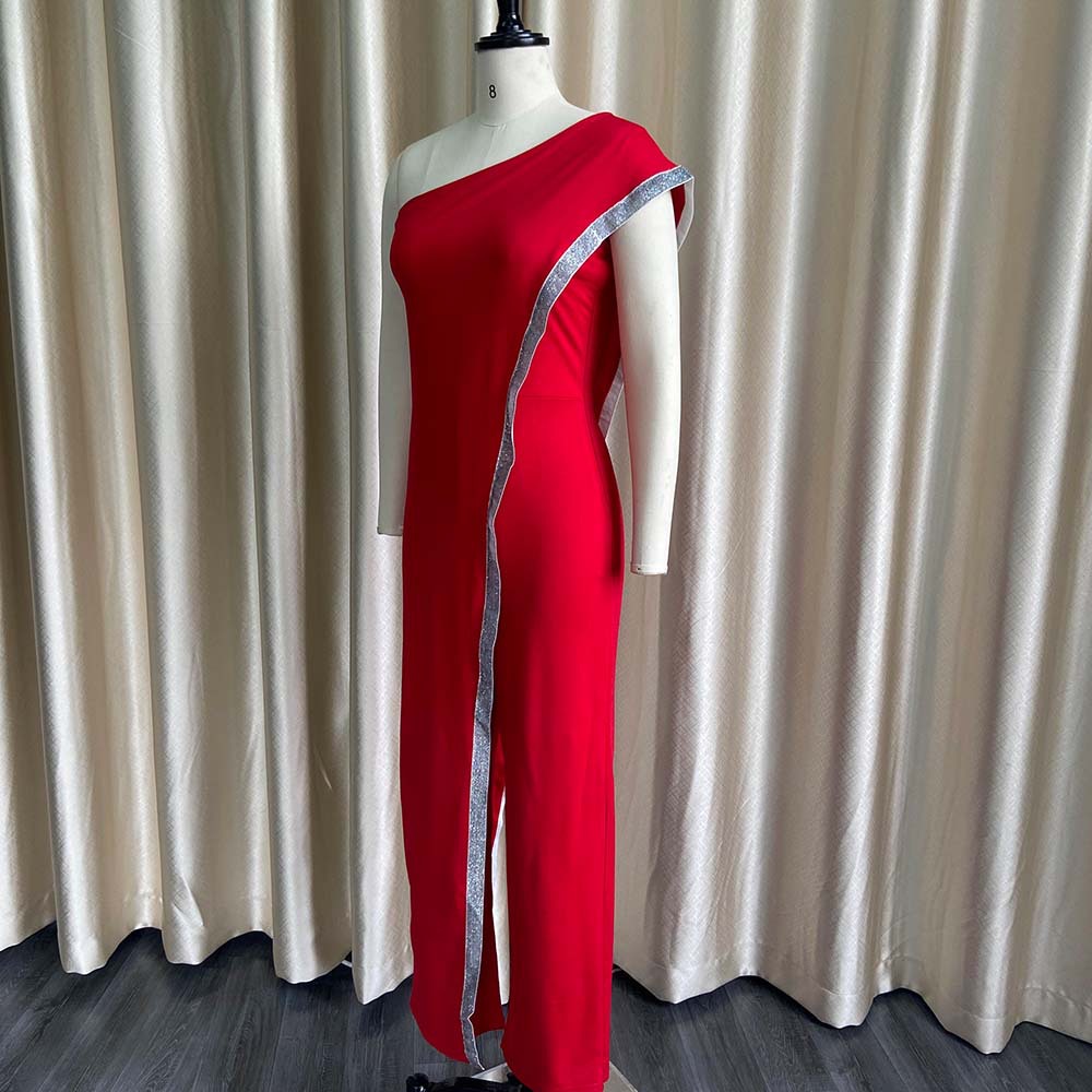 2020 Cross-Border New Arrival EBay European and American Independent Station Bright Edge Fashion Jumpsuit One Shoulder African Large Size Women's Trousers