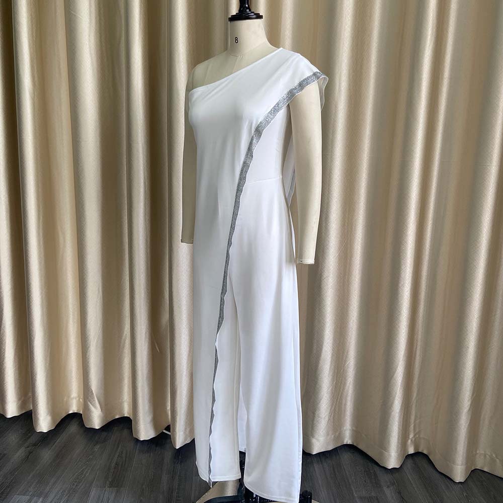 2020 Cross-Border New Arrival EBay European and American Independent Station Bright Edge Fashion Jumpsuit One Shoulder African Large Size Women's Trousers