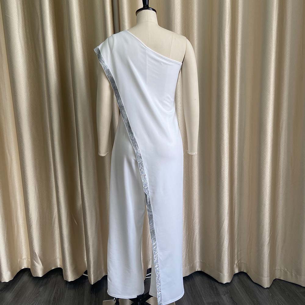 2020 Cross-Border New Arrival EBay European and American Independent Station Bright Edge Fashion Jumpsuit One Shoulder African Large Size Women's Trousers