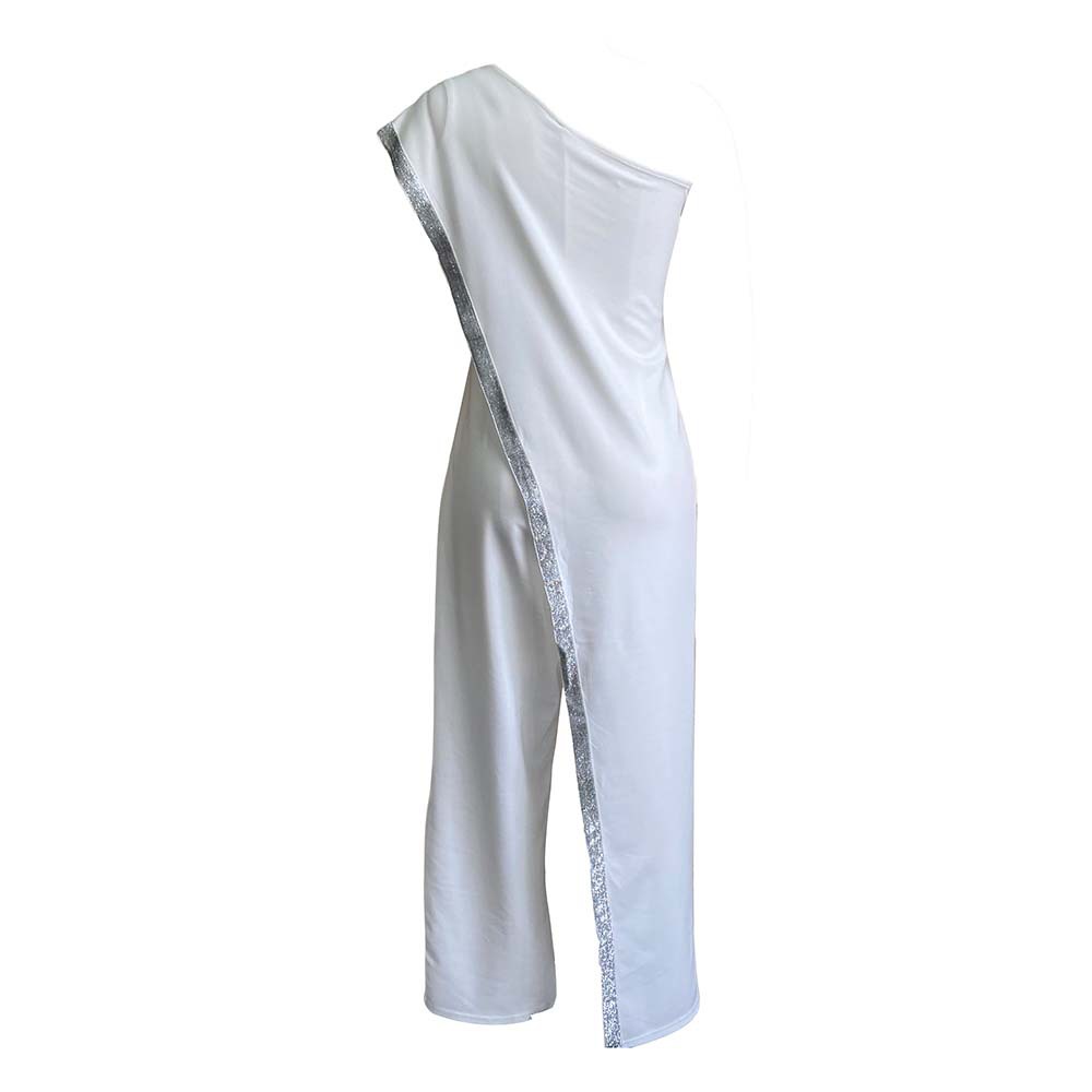 2020 Cross-Border New Arrival EBay European and American Independent Station Bright Edge Fashion Jumpsuit One Shoulder African Large Size Women's Trousers