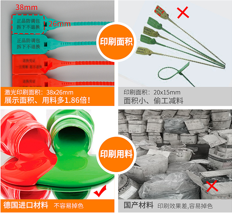 No. Plastic Triturator Seal Self-Locking * Label Zipper Tie Label Suitable for Fire Extinguisher Red Blue)