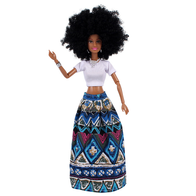 Foreign Trade African Black Doll 18 Cross-Border Multi-Joint Black Skin African Baby Doll Babi