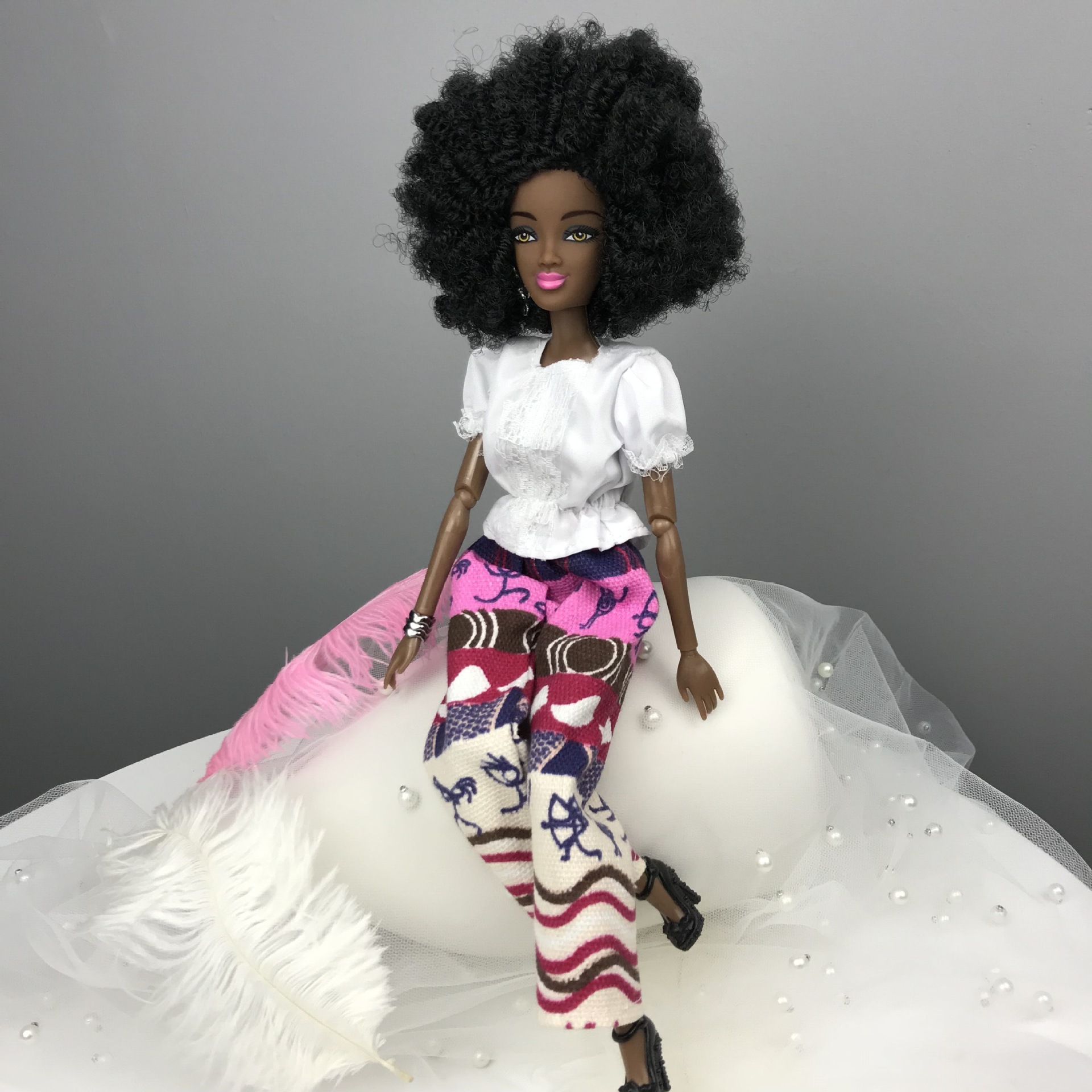 Foreign Trade African Black Doll 18 Cross-Border Multi-Joint Black Skin African Baby Doll Babi
