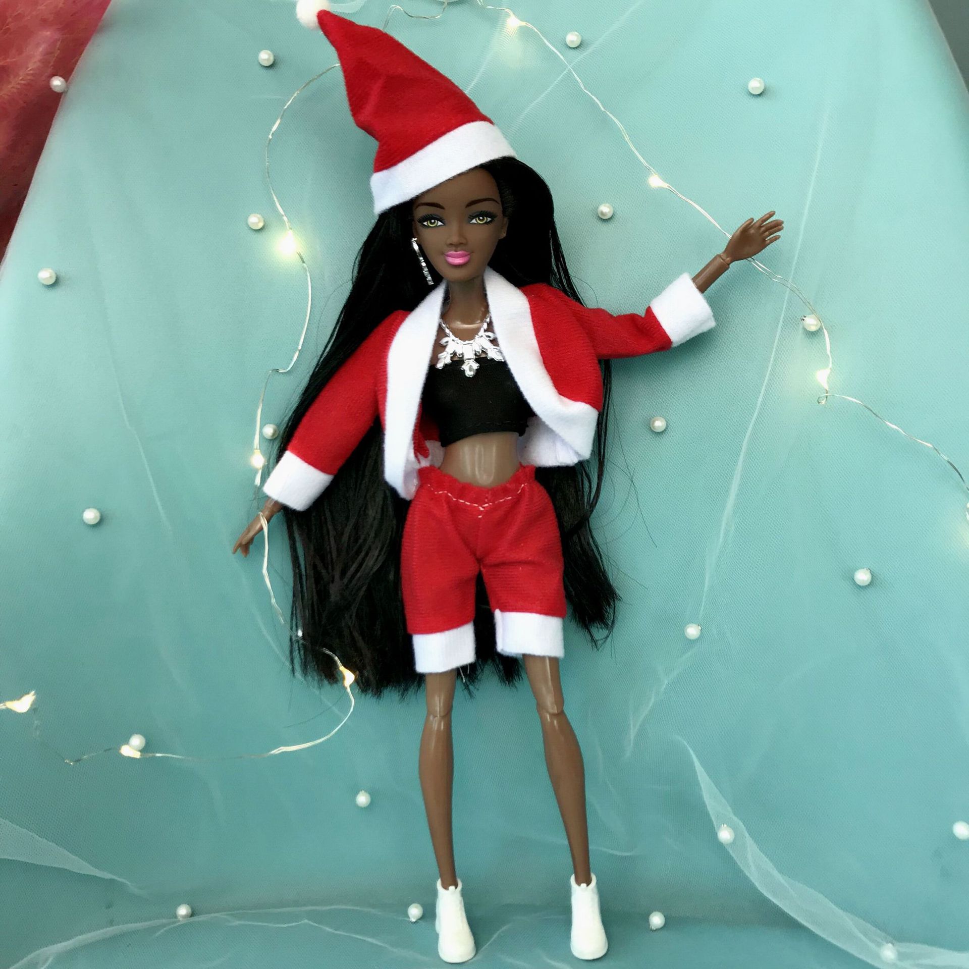 Foreign Trade African Black Doll 18 Cross-Border Multi-Joint Black Skin African Baby Doll Babi