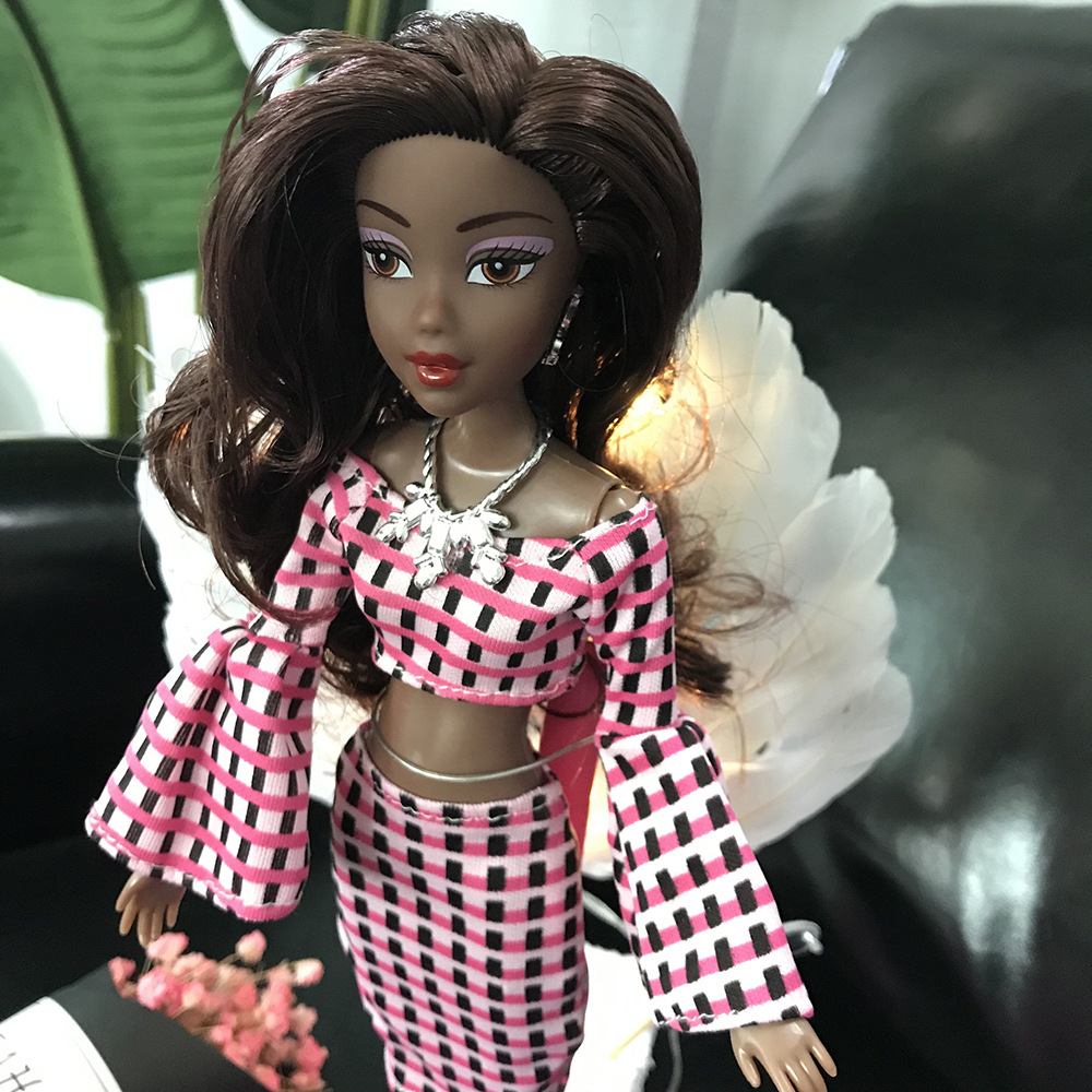 Foreign Trade African Black Doll 18 Cross-Border Multi-Joint Black Skin African Baby Doll Babi