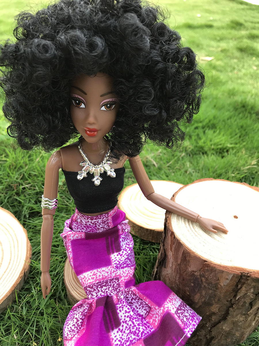 Foreign Trade African Black Doll 18 Cross-Border Multi-Joint Black Skin African Baby Doll Babi