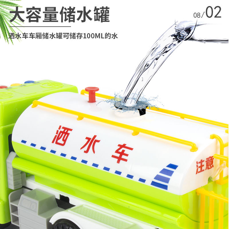 Large fire extinguisher will spray fire truck children boys baby 0-3 years old 4 toy car model