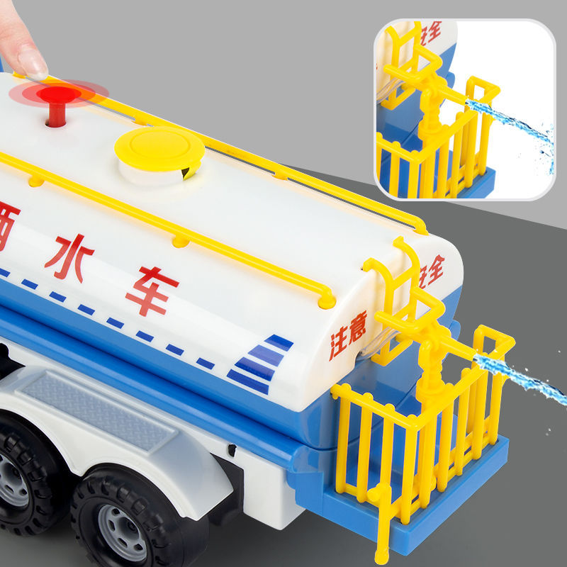 Large fire extinguisher will spray fire truck children boys baby 0-3 years old 4 toy car model