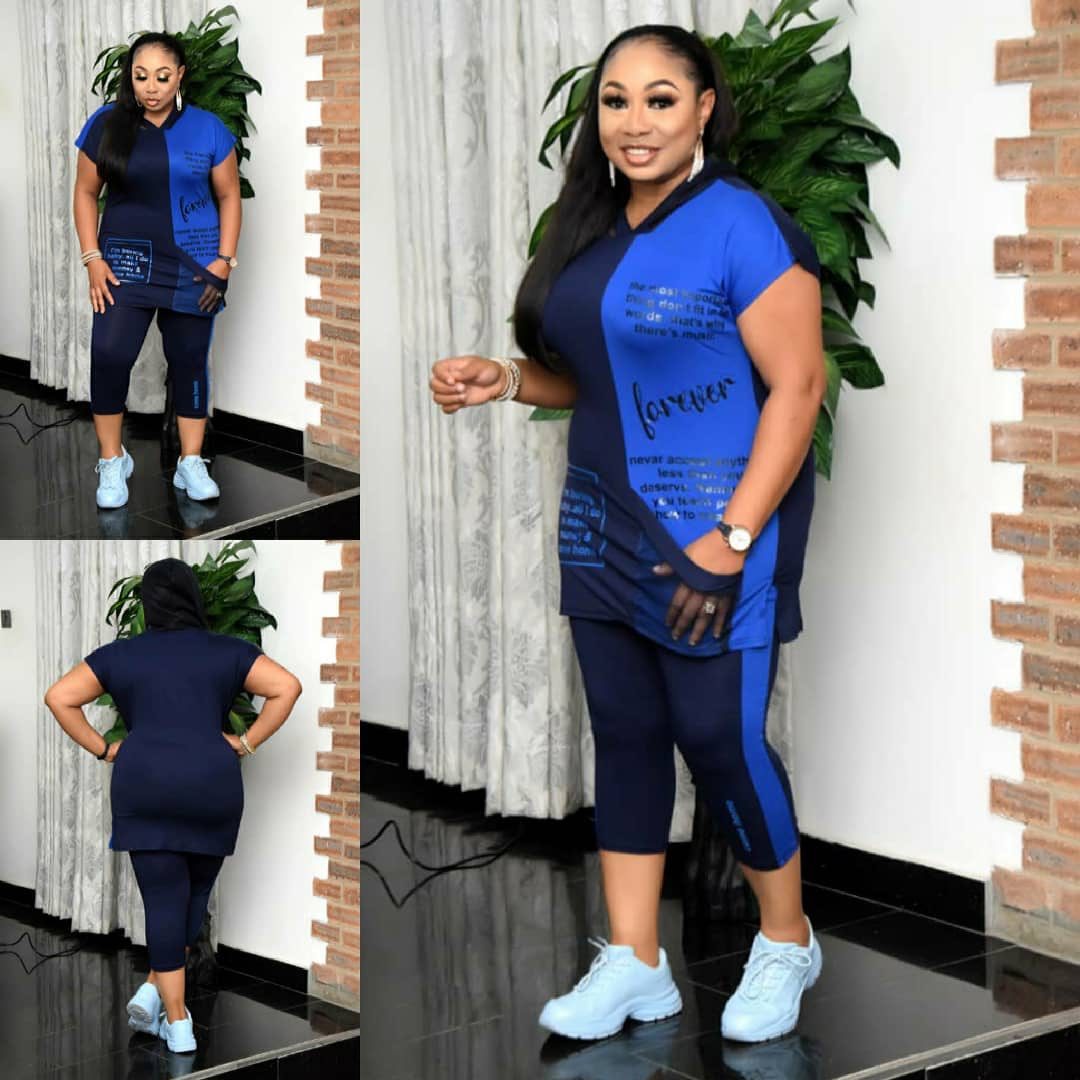 African Mother Wear Printed Mesh Stitching Loose T-shirt Cropped Pants Leggings Two-Piece Suit Women