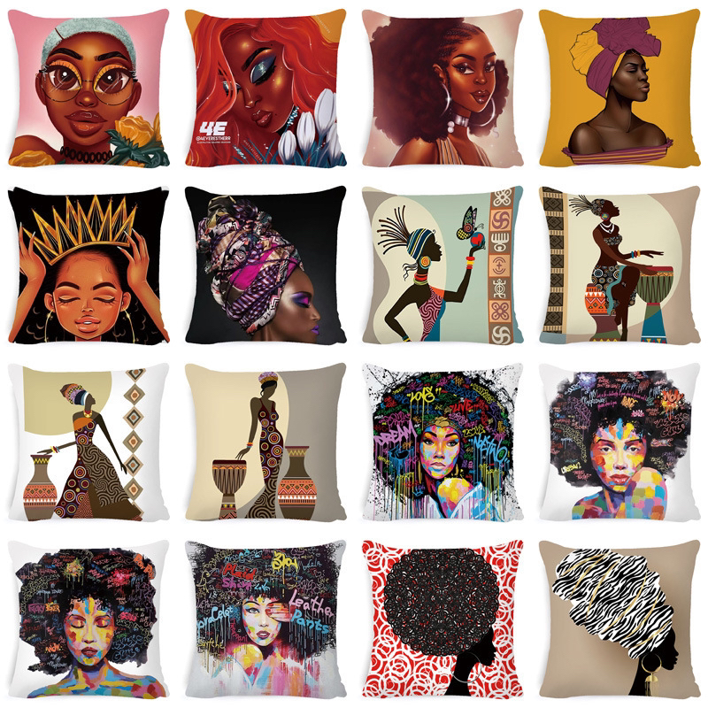 African Impression Woman Linen Pillow Cover Amazon Home Office Sofas Pillow Car Cushion Cover African Impression Woman Linen Pillow Cover Amazon Home Office Sofas Pillow Car Cushion Cover
