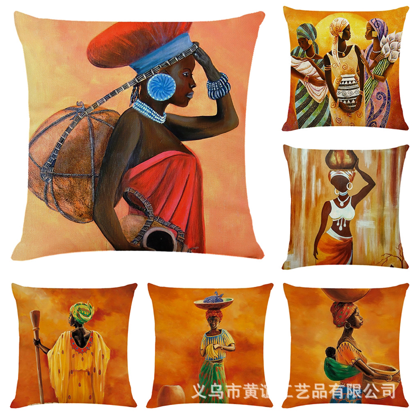 African Impression Woman Linen Pillow Cover Amazon Home Office Sofas Pillow Car Cushion Cover African Impression Woman Linen Pillow Cover Amazon Home Office Sofas Pillow Car Cushion Cover