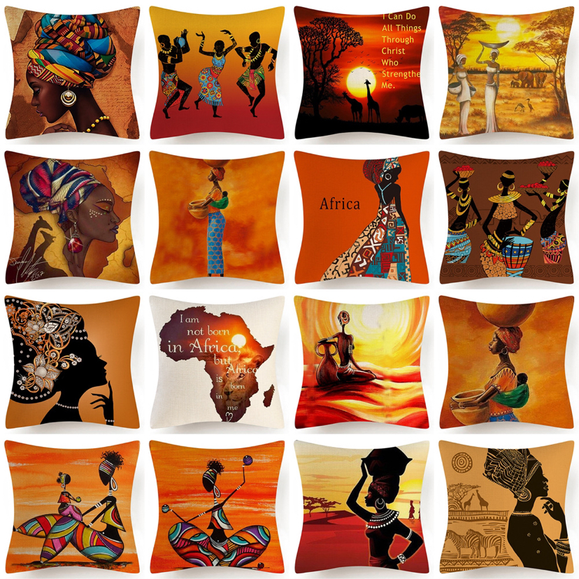 African Impression Woman Linen Pillow Cover Amazon Home Office Sofas Pillow Car Cushion Cover African Impression Woman Linen Pillow Cover Amazon Home Office Sofas Pillow Car Cushion Cover