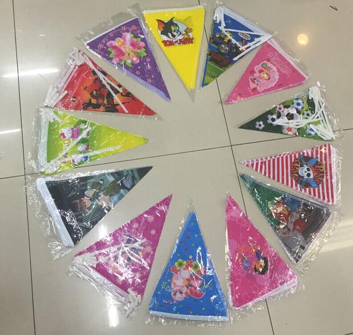 Asian, African and European plastic triangle bunting party bunting